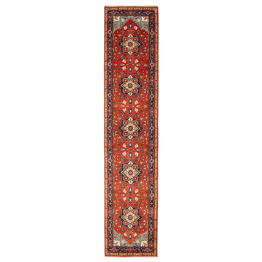 ECARPETGALLERY Hand-knotted Serapi Heritage Red Wool Rug - 2'7 x 12'0