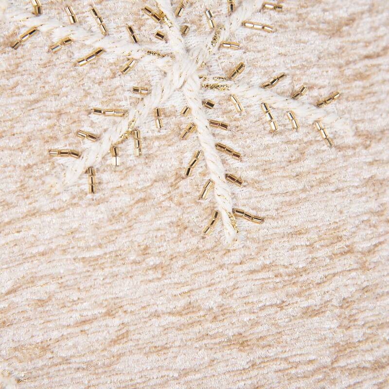 Rizzy Home Tucked Snowflake Holiday Throw Pillow