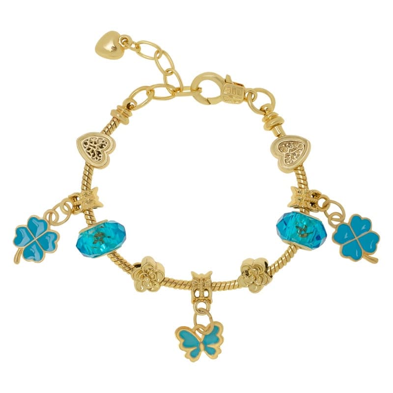 Victoria Townsend Gold Plated Butterfly & Lucky Charm Bracelet