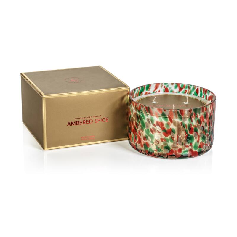 Spangled 15.5 oz Scented Jar Candle - Red, Green, Gold