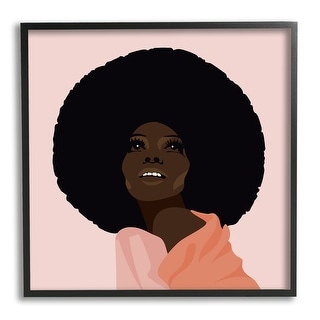 Stupell African American Woman Wearing Pink Glam Fashion Framed Wall Art - Brown