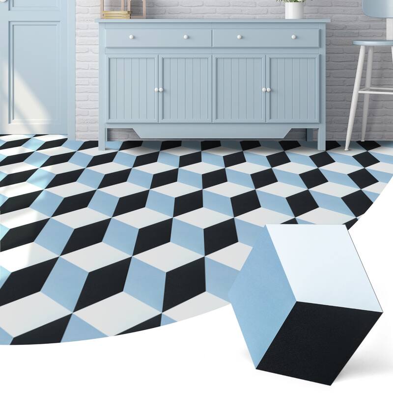 Art3d 11.8" x 10.2" Hexagon Peel and Stick Flooring Tile Marble Look, 30-Pack,Self Adhesive Waterproof Vinyl Floor Tile