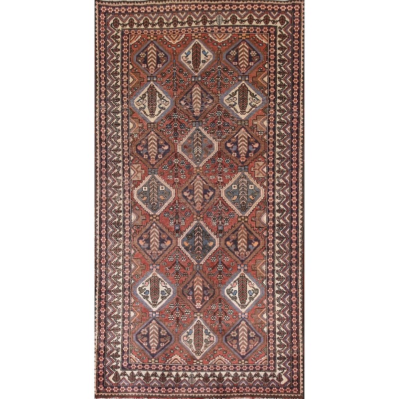 Bakhtiari Persian Vintage Area Rug Handmade Wool Carpet - 4'10"x 9'10"