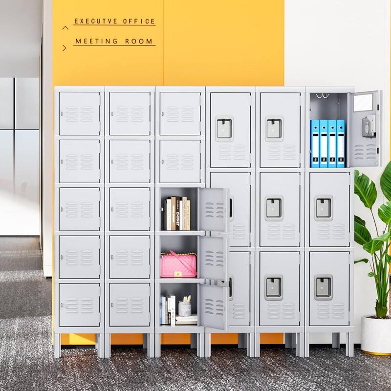 3 Door/5 Door Metal Lockers Storage Cabinet for School Office Gym Metal Storage