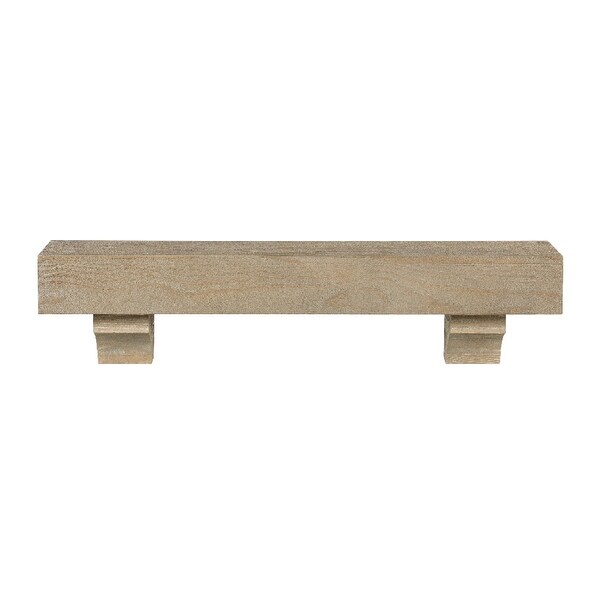 48" The Cherokee Unique Mantel Wooden Shelf in Fontana Finish - N/A
