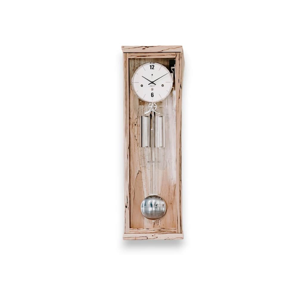 34" Brown and Silver Modern Regulator Pendulum Wall Clock