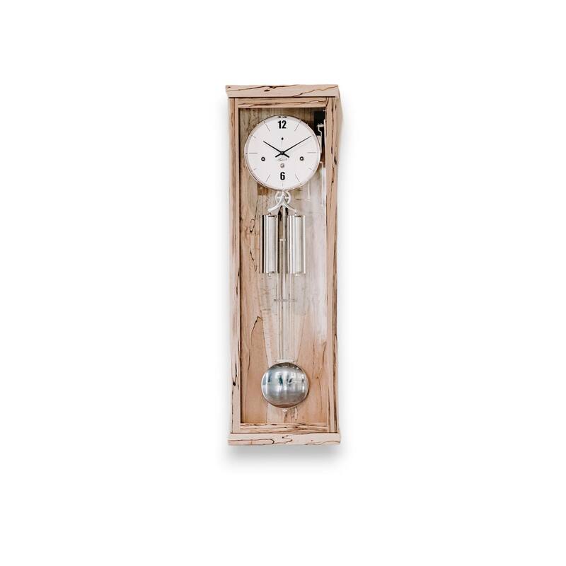 34" Brown and Silver Modern Regulator Pendulum Wall Clock