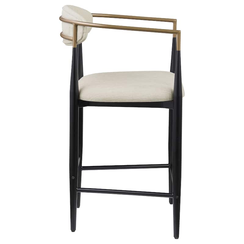 Tina Fabric Upholstered Metal Armrests Chairs (Set of 2)