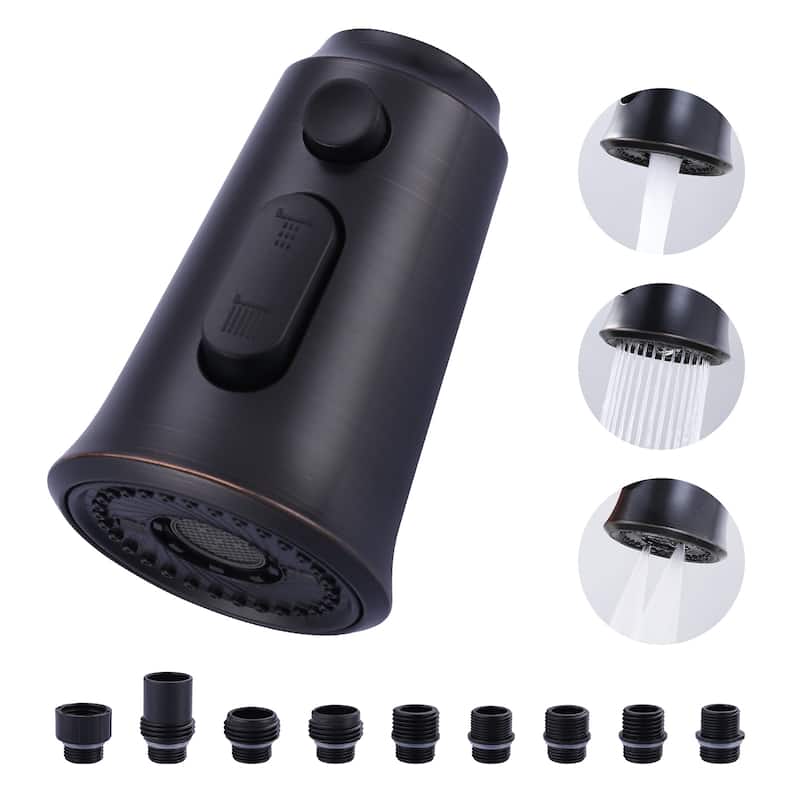 WOWOW Pull Down Kitchen Faucet Spray Head with 9 Adapters Kit - Oil Rubbed Bronze