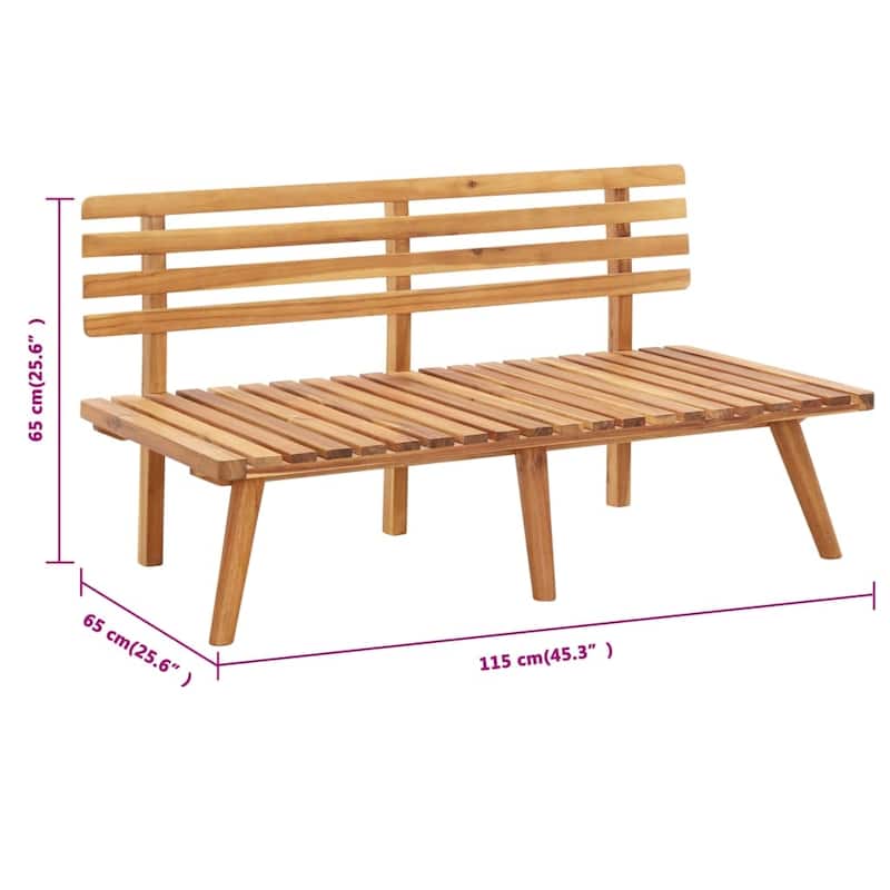 vidaXL Patio Lounge Set Outdoor Sectional Sofa Set Table Solid Wood Acacia - 23.6" x 25.6" x 25.6"