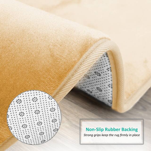 Clara Clark Ultra Soft Plush Bathroom Rug - Non-Slip, Velvet, Memory Foam Bath Mat - Set of 2