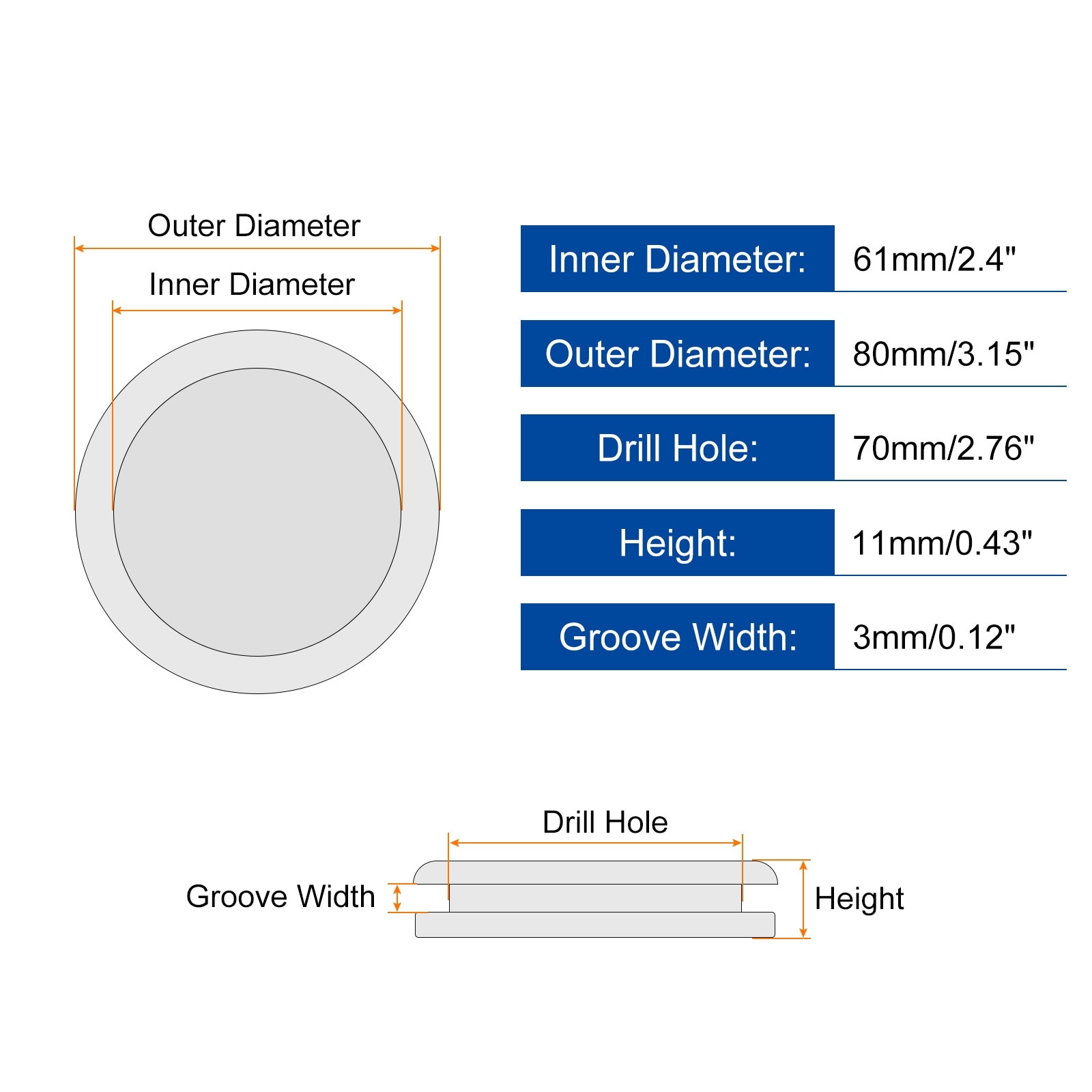 Rubber Grommet, Double Sided Hole Plug Ring Gasket for Firewall Cable Wire Protecting - White
