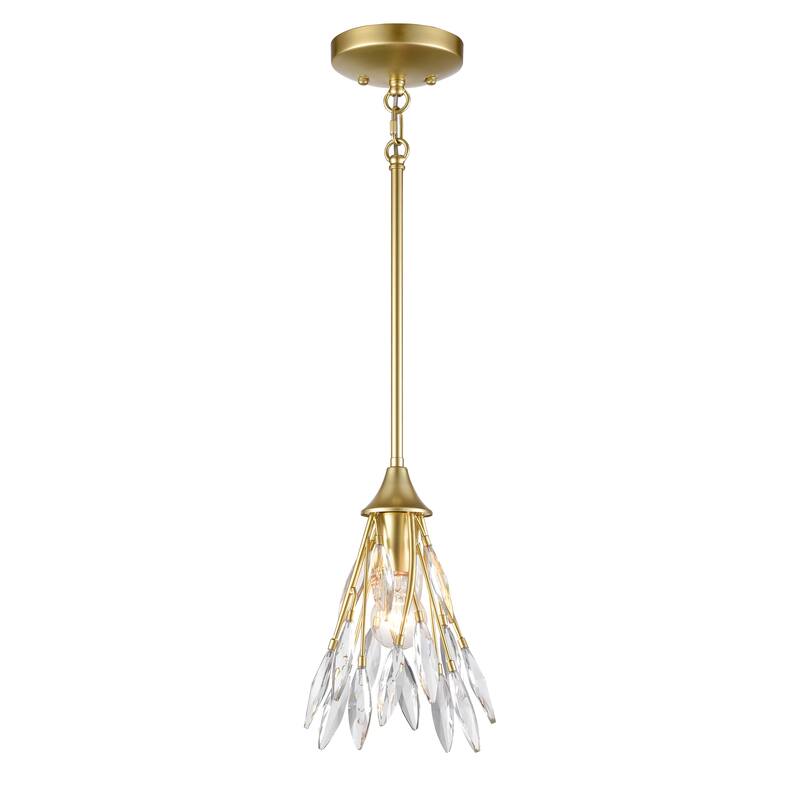 Elk Home Flora Grace Champagne Gold Finish With Crystal Shade Pendant