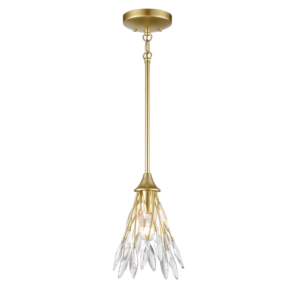 Elk Home Flora Grace Champagne Gold Finish With Crystal Shade Pendant