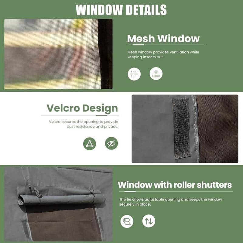 Domi 8' x 8' Universal Winter Gazebo Cover, All Season Waterproof Enclosed Cover with Sidewalls & Ventilated Mesh Windows, White