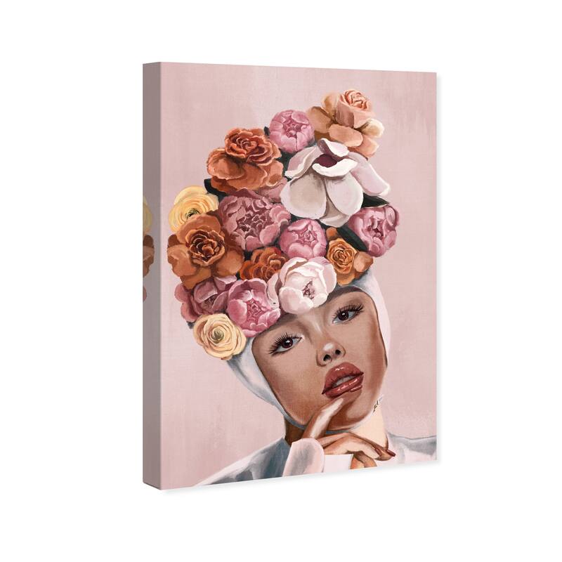 Wynwood Studio Canvas Floral and Botanical Thoughts Full of Flowers Pink and Modern & Contemporary Wall Art Canvas Print