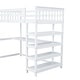 preview thumbnail 11 of 13, Multifunctional Design Wood Loft Bed with Ample Storage, Sturdy and durable, With workstation, White