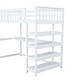 preview thumbnail 52 of 82, Space-Saving Loft Bed with Storage Shelves and Desk, Solid Wood Loft Bed Frame with Ladder and Guardrail for Kids Teens Adults
