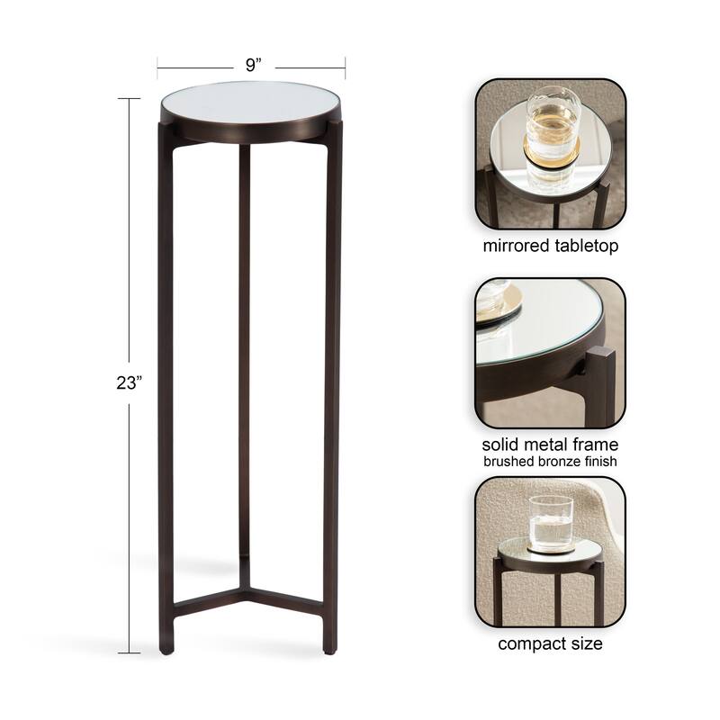Kate and Laurel Aguilar Glam Drink Table - 9x9x23