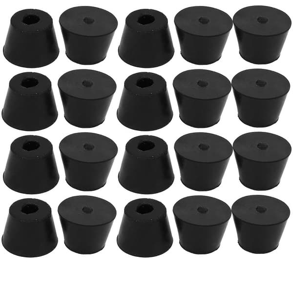 29mmx20mm Rubber Cone Shaped Furniture Foot Pads Bumper Black 20pcs