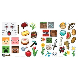 Brown & Grey & Red Minecraft Wall Decals by RoomMates