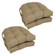 preview thumbnail 13 of 59, 16-inch U-Shaped Indoor Twill Chair Cushions (Set of 2, 4, or 6) - 16" x 16" Set of 4 - Toffee