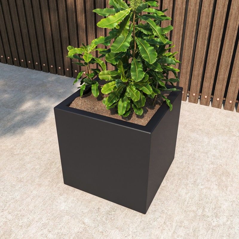 Fern Modern Square Fiberstone and MGO Clay Planter with Drainage Protective Cover for Indoor & Outdoor Home Office Patio Decor
