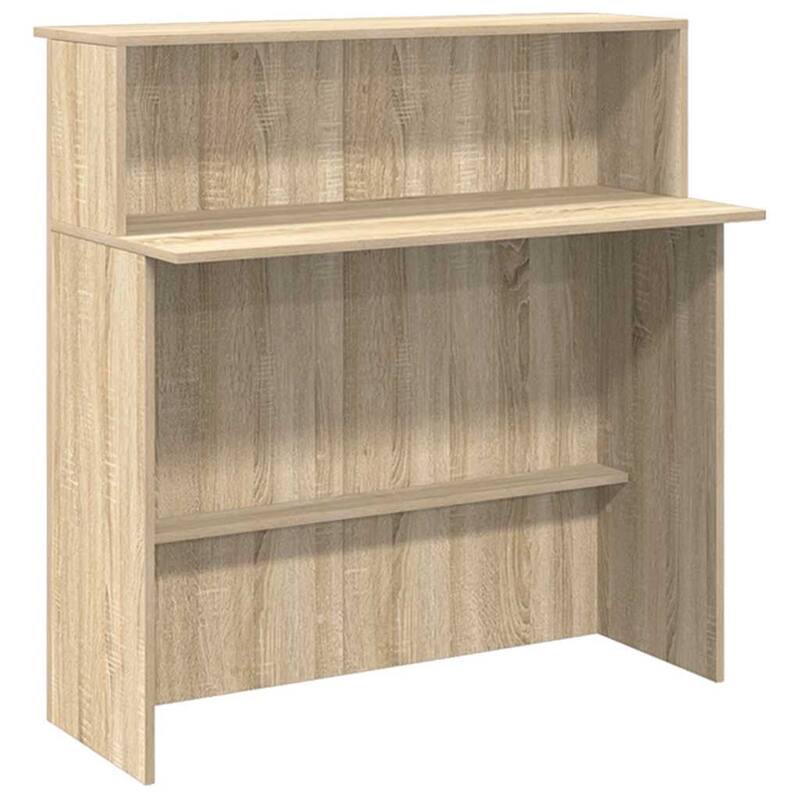 vidaXL Reception Desk Sonoma Oak Engineered Wood Large Reception Desk