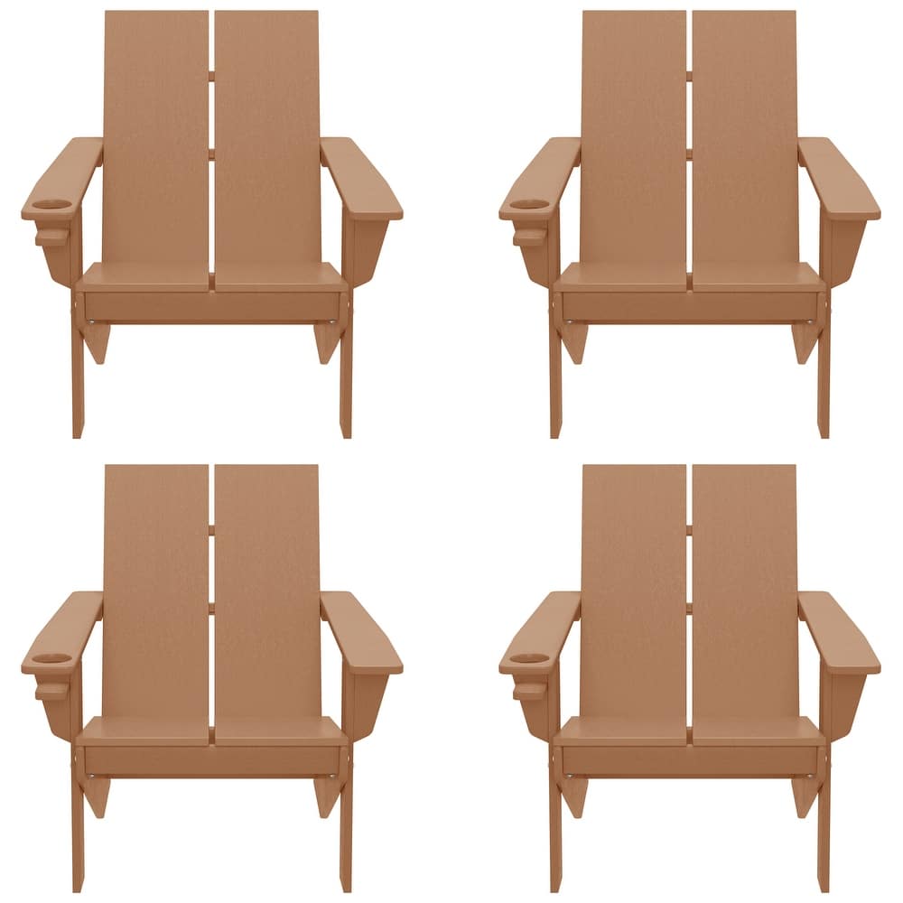 Coastin Modern Poly Adirondack Chair (Set of 4), Black