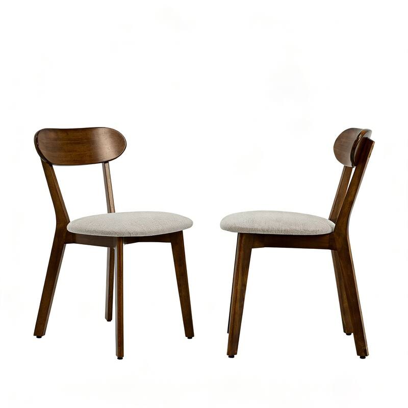 Solid Wood Dining Chairs Set of 2, Mid Century Modern Dining Chairs with Upholstered for Dining Room, Kitchen