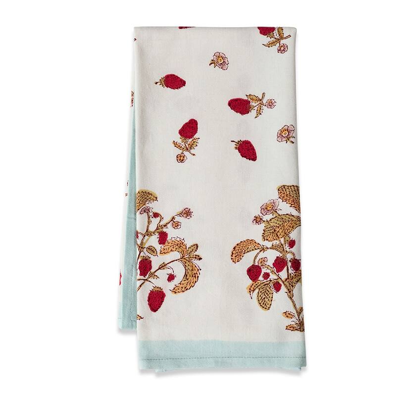 Couleur Nature Fraises des Bois Towels - Set of 3 - Blue - Set of 3 - Blue