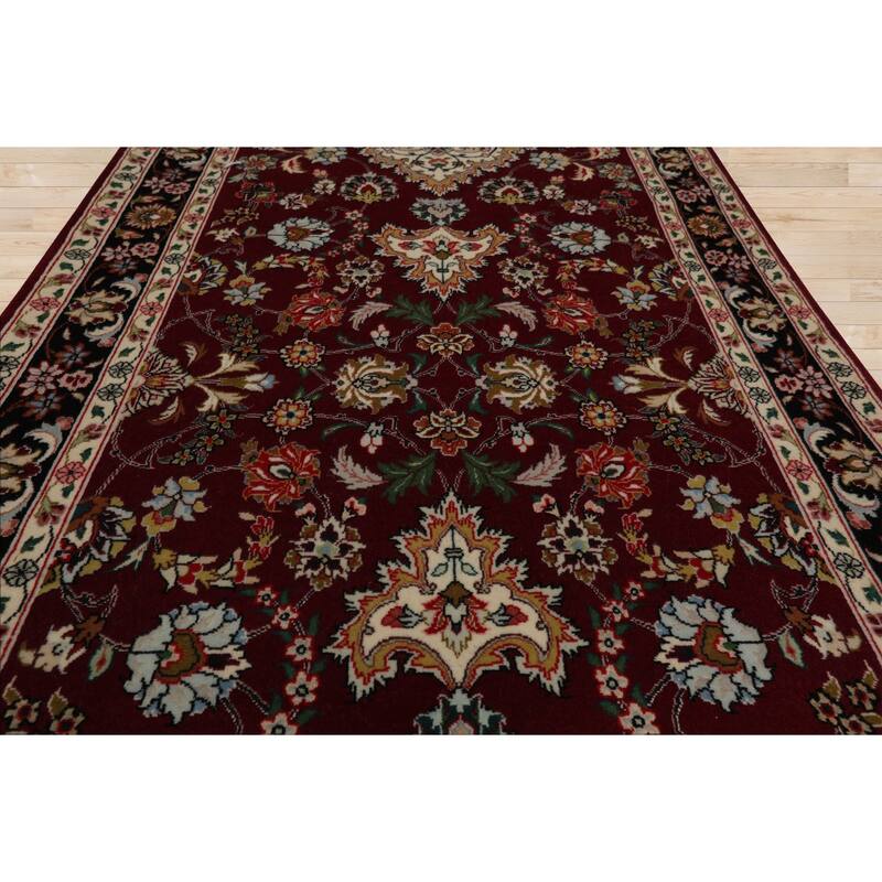 2'8''x10'2'' Runner Hand Knotted Wool Maroon Traditional 300 KPSI Rug - 2' 8'' x 10' 2''