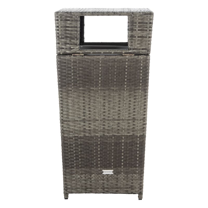 SAFAVIEH Outdoor Jennie Trash Bin (Fully Assembled)