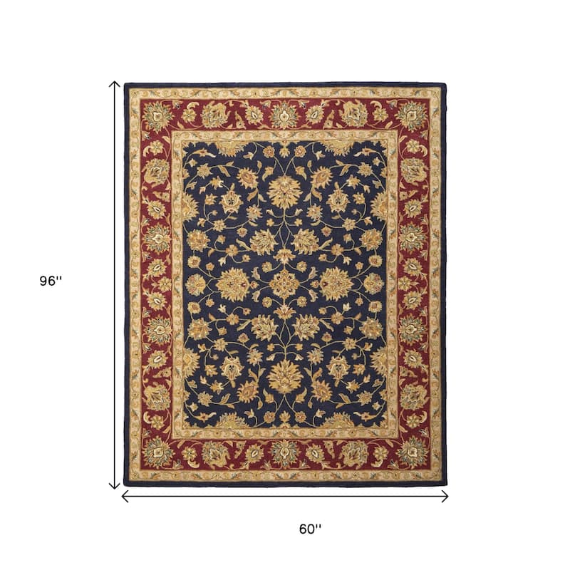 HomeRoots Oriental Traditional Rectangle Area Rug