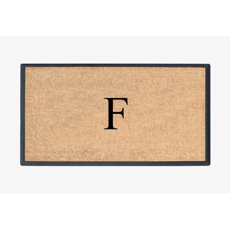 A1HC Rubber and Coir Molded Double Monogrammed Door Mat 30"x48" - monogrammed f
