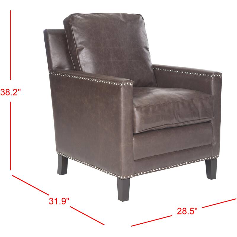 Safavieh Buckler Antique Brown Club Chair - 28.5" x 31.9" x 38.2"