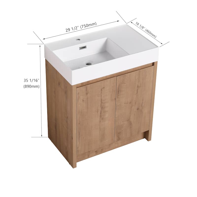Beingnext 24"/30"/48"/60" Bathroom Vanity with Sink, Freestanding Bathroom Vanity with Soft Close Door