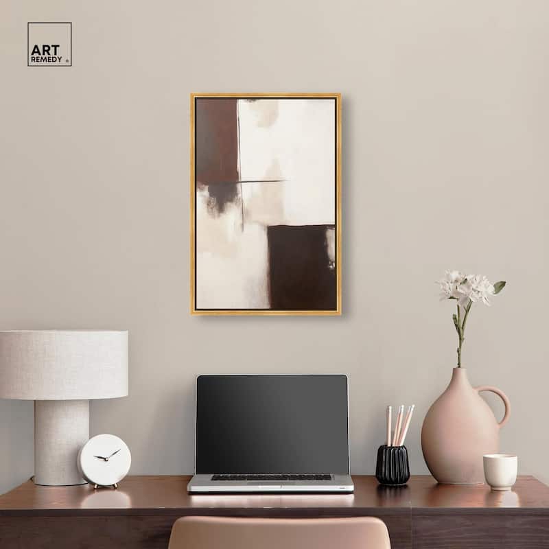 Burgundy and Beige Canvas by Art Remedy