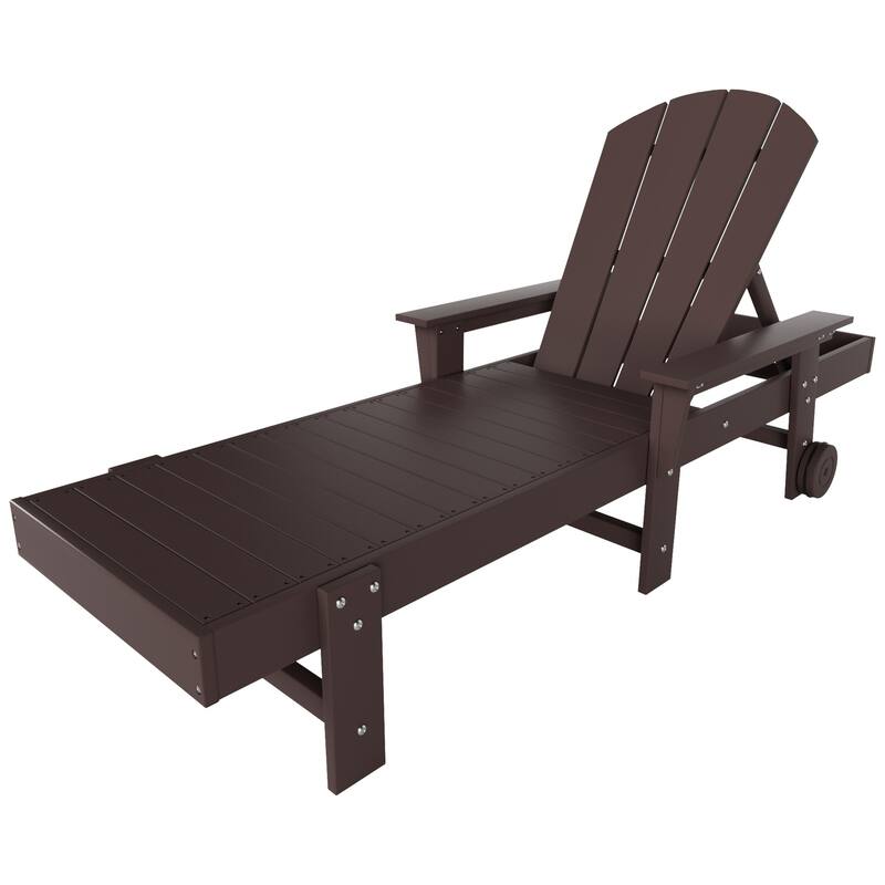 Polytrends Laguna Hdpe All Weather Outdoor Patio Pool Reclining Chaise Lounge With Arms And Wheels (Set Of 2)