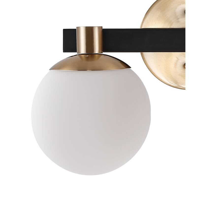 Cecil Globe Metal/Frosted Glass Modern Contemporary LED Vanity, by JONATHAN Y