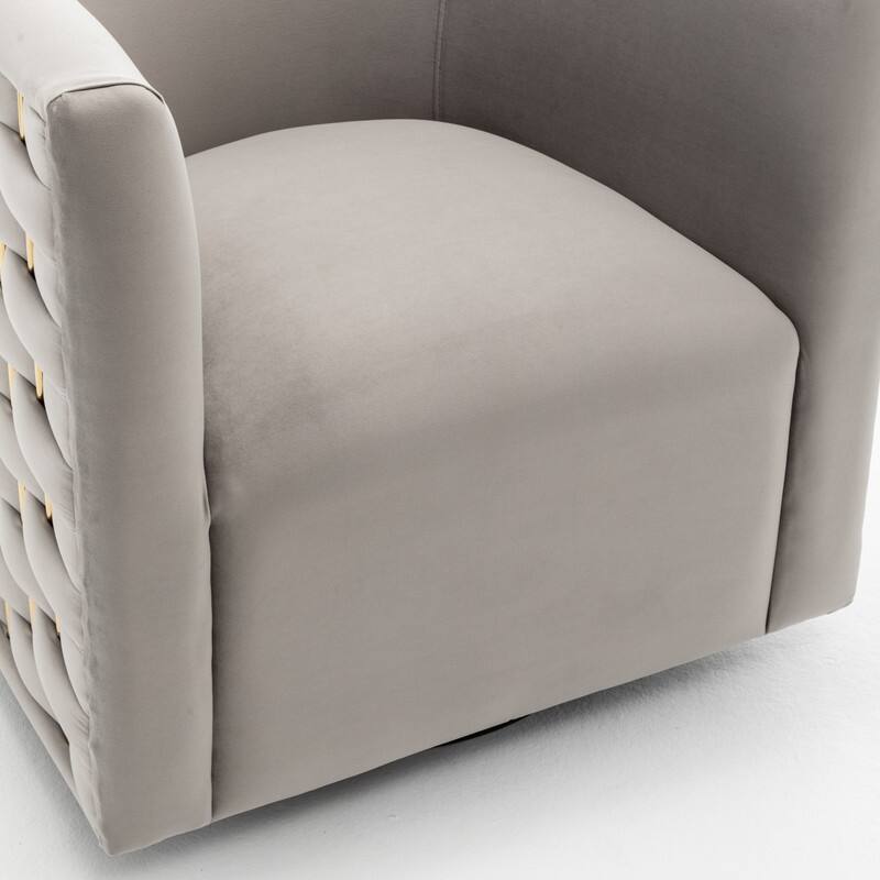 Modern Glam Velvet Upholstered 360 Degree Swivel Barrel Chair Set of 2