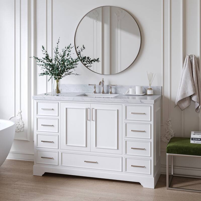 Ariel M054S-BC Stafford 55" Single Free Standing Vanity Cabinet Only