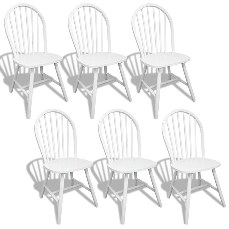 2/4/6 pcs Wooden Dining Chairs Round White - 18.3" x 20.5" x 37"