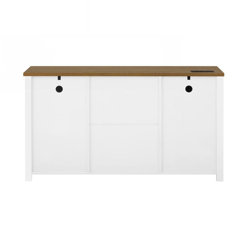 Sideboard with Storage,Farmhouse Storage Cabinet with Sliding Barn Doors and 4 Drawers