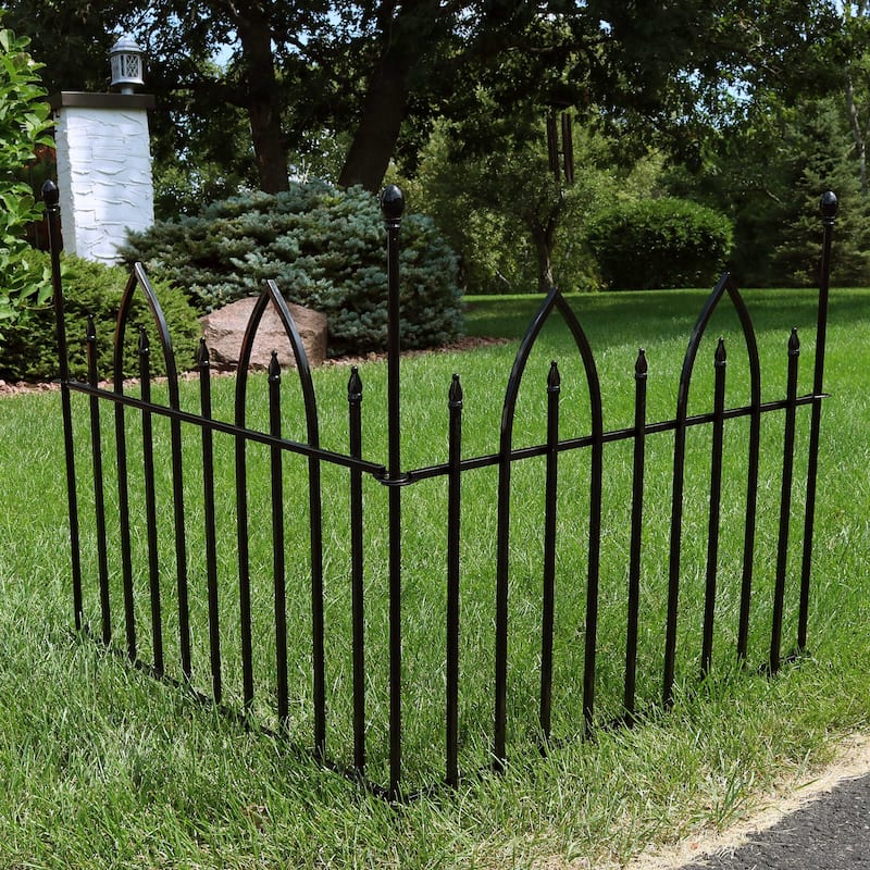 Sunnydaze Gothic Arch Garden Border Fence - 2-Piece