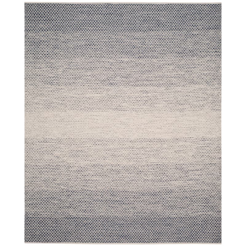 SAFAVIEH Handmade Flatweave Montauk Geert Cotton Rug - 11' x 15' - Navy/Ivory