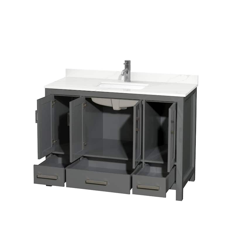 Wyndham Collection WCS141448S-QTZ-UNSMXX Sheffield 48" Free Standing