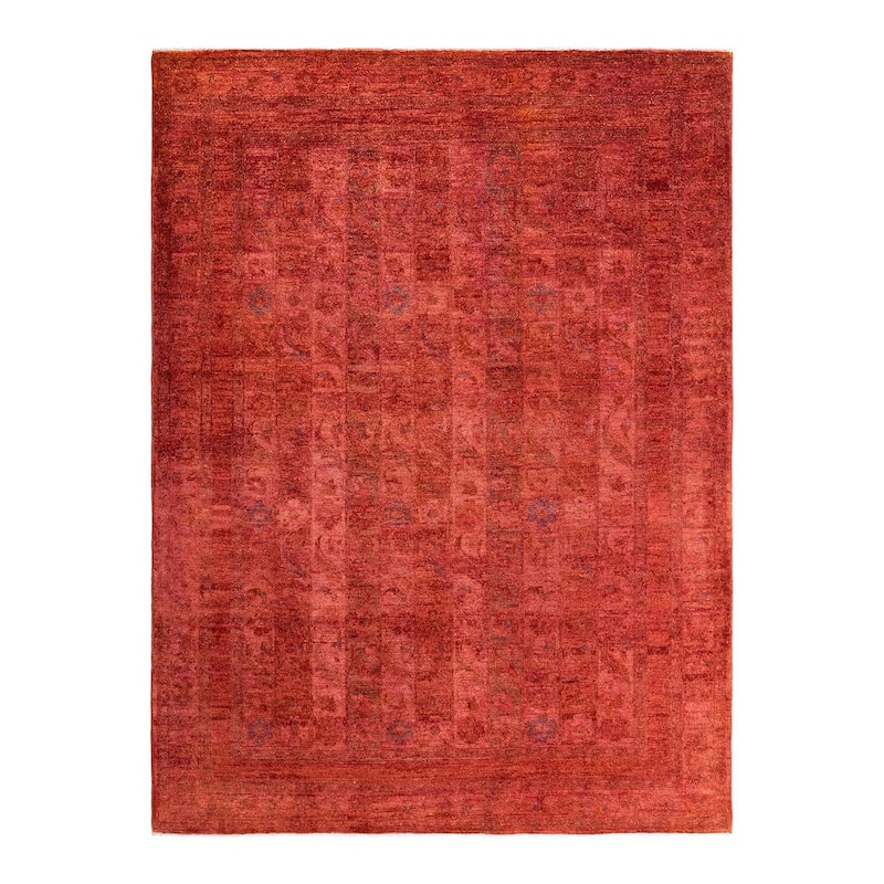 Overdyed, One-of-a-Kind Hand-Knotted Area Rug - Red - 5' 8" x 7' 6"