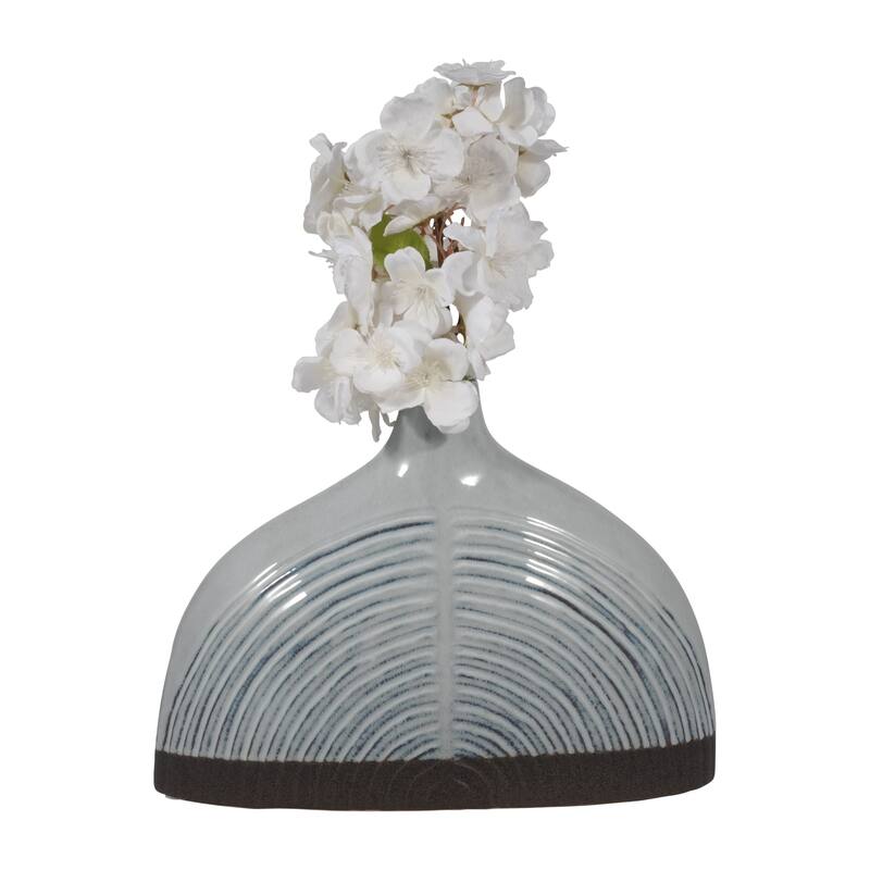 Sagebrook Home Ceramic Blue Round Half Dome Arch Vase