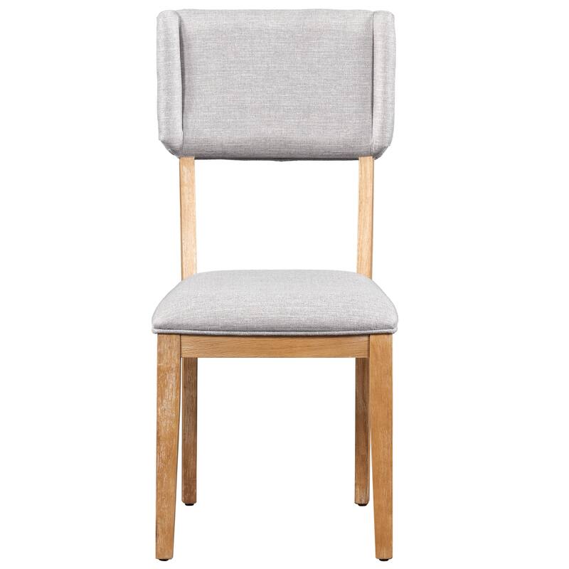 Farmhouse 5-Piece Dining Set with Upholstered Chairs, 59-Inch Rectangular Table with Trestle Base, Seats 4-6